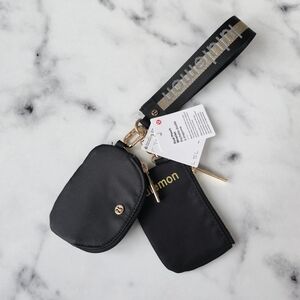 Black and Gold Lululemon Wristlet Set